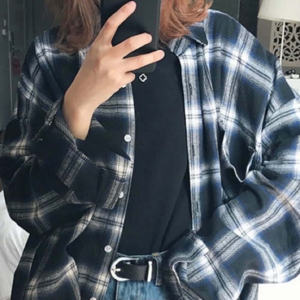 ROCHO Plaid Button Down Shirt/Flannel One Size from YESSTYLE